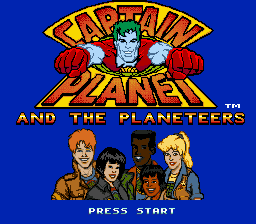 Captain Planet And The Planeteers title screen for Sega Mega Drive